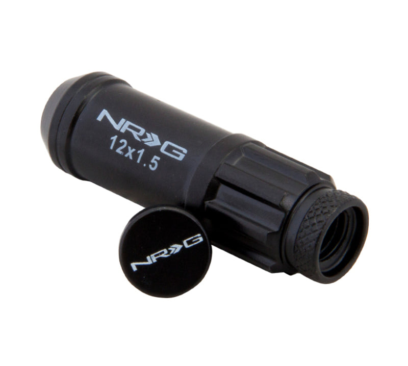 Nrg 700 Series Steel Lug Nut Set 21 Pc with Locks & Lock Socket - Black