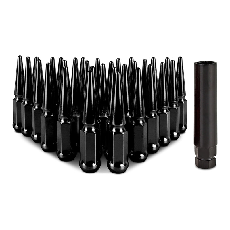 Mishimoto Steel Spiked Lug Nuts M14 x 1.5 32-Piece Set Black
