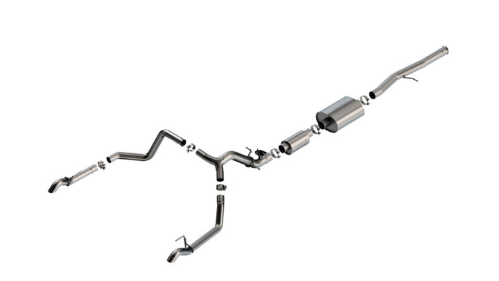Borla S-TYPE Catback Exhaust with Turndown Tips for 2024 Chevrolet Silverado 1500 ZR2 & GMC Sierra 1500 AT4X 6.2L V8 4WD
