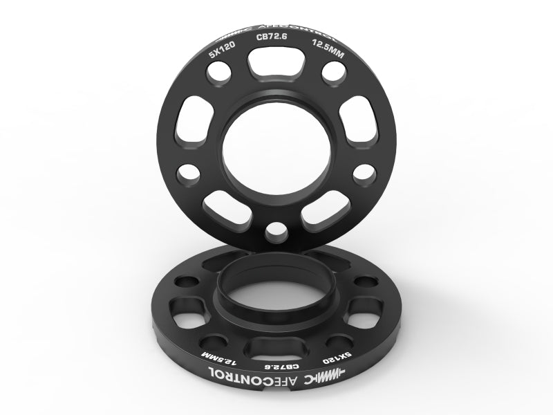 aFe CONTROL Wheel Spacers - 12.5mm - 5x120 - 72.6mm CB - BMW / Mini 1977-2021 - Black - Pair