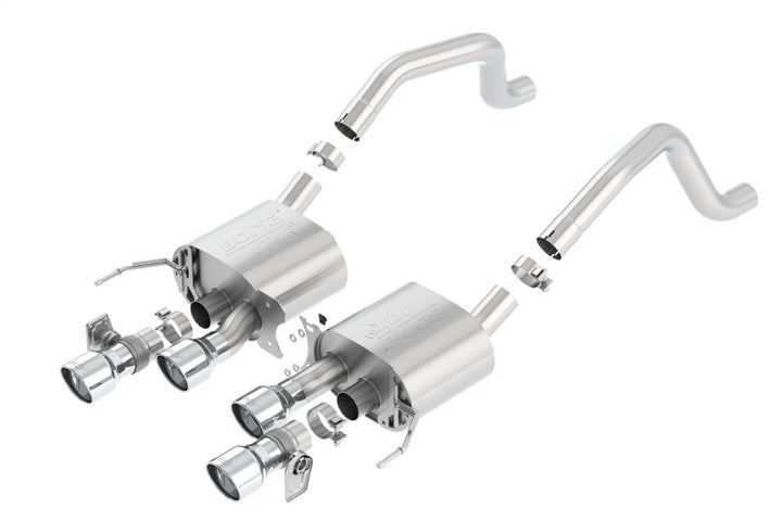 Borla Axle-Back Exhaust System w/ NPP ATAK Quad RD RL AC Tips - 15 Chevy Corvette C7 ZO6 6.2L - OneFastShop