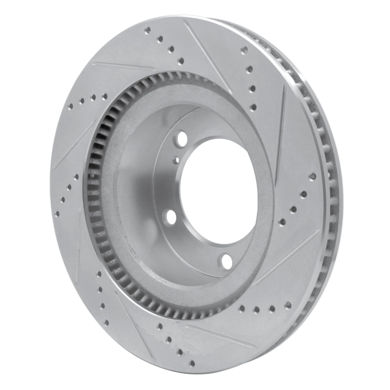 R1 17-21 Toyota Land Cruiser Front Left Drilled and Slotted Silver Brake Rotor