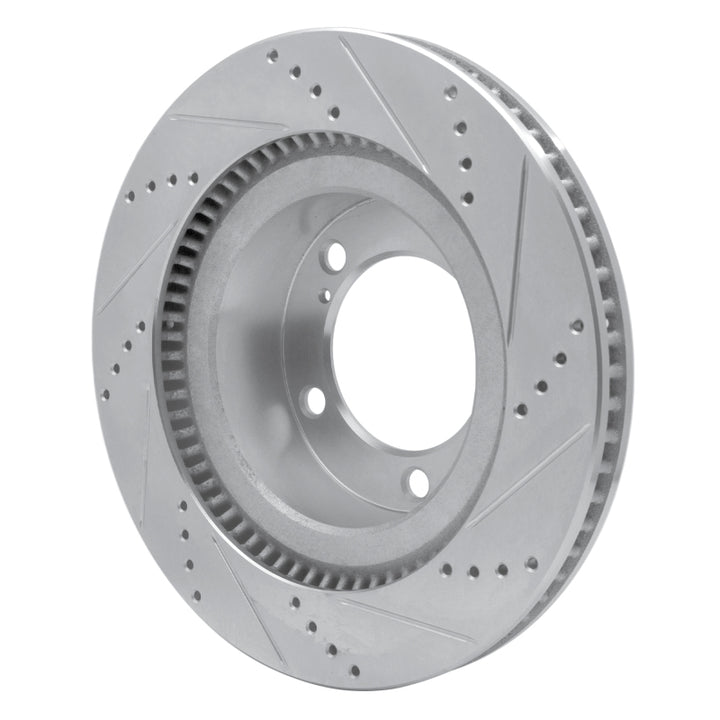 R1 17-21 Toyota Land Cruiser Front Left Drilled and Slotted Silver Brake Rotor