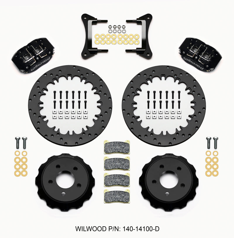 Wilwood Dynapro Radial Drag Kit with 12.90in Drilled Rotors for 2015-Up Mustang - OneFastShop