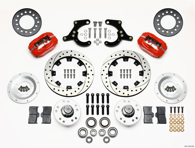 Wilwood Forged Dynalite Front Kit 11.75in Drilled Red for 55-57 Chevy Bel Air - OneFastShop