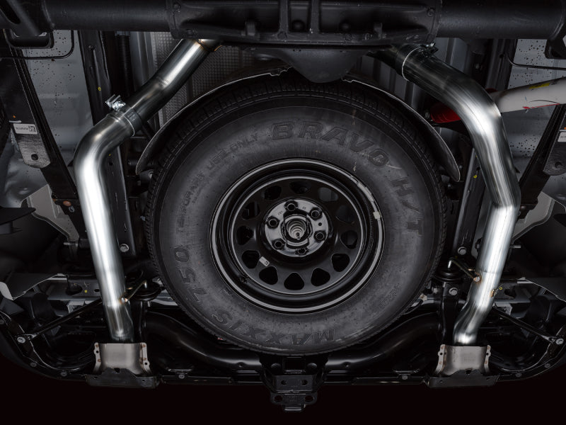 AWE 4th Gen GM 1500 6.2L Cat-Back Exhaust Rear Split Exit Bumper Cutouts OE Tips - OneFastShop