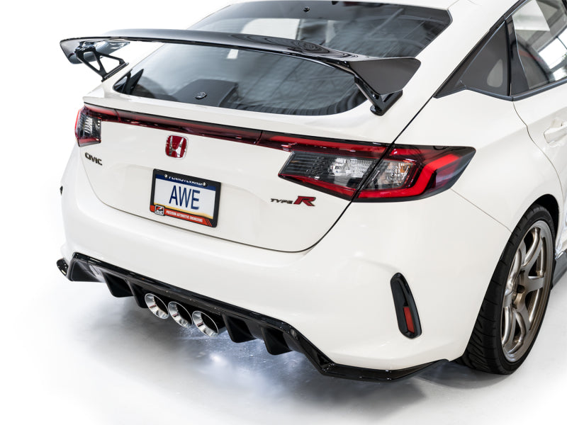 AWE Tuning Track Edition Exhaust with Triple Chrome Silver Tips for 2023 Honda Civic Type R - OneFastShop