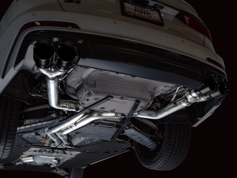 AWE Tuning Track Edition Exhaust - Audi C8 S6/S7 2.9T V6 AWD - Diamond Black Tips