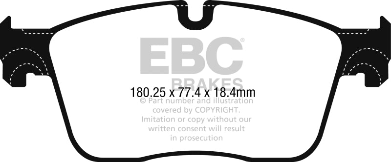 EBC Yellowstuff Front Brake Pads for 2016+ Jaguar F-Pace 2.0L TD (180) - OneFastShop