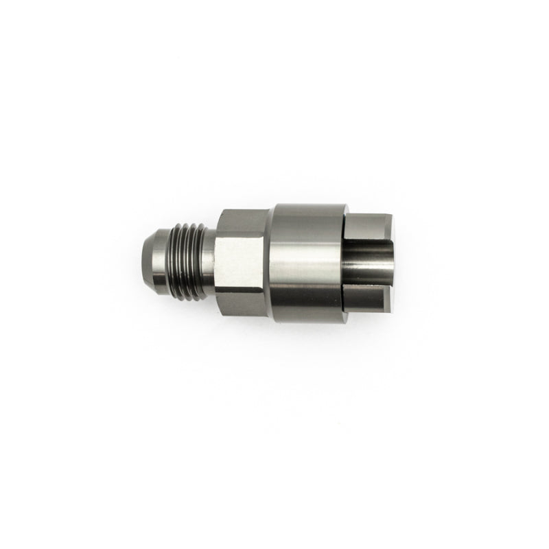 DeatschWerks 6AN Male Flare to 5/16in Female EFI Quick Connect Adapter - Titanium