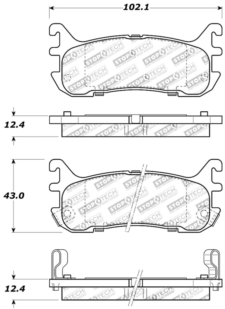 StopTech Performance Rear Brake Pads D636 for 94-97/99-05 Miata with Normal Suspension - OneFastShop