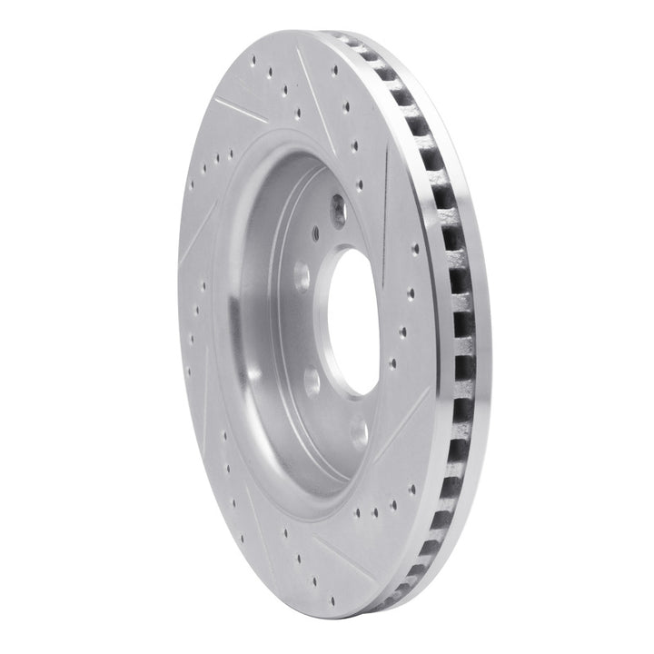 R1 07-21 Ford Expedition Front Left Drilled And Slotted Silver Brake Rotor