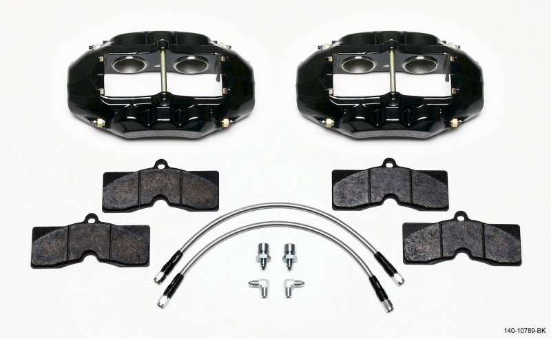 Wilwood D8-4 Front Caliper Kit Black for Corvette C2 C3 65-82 - OneFastShop