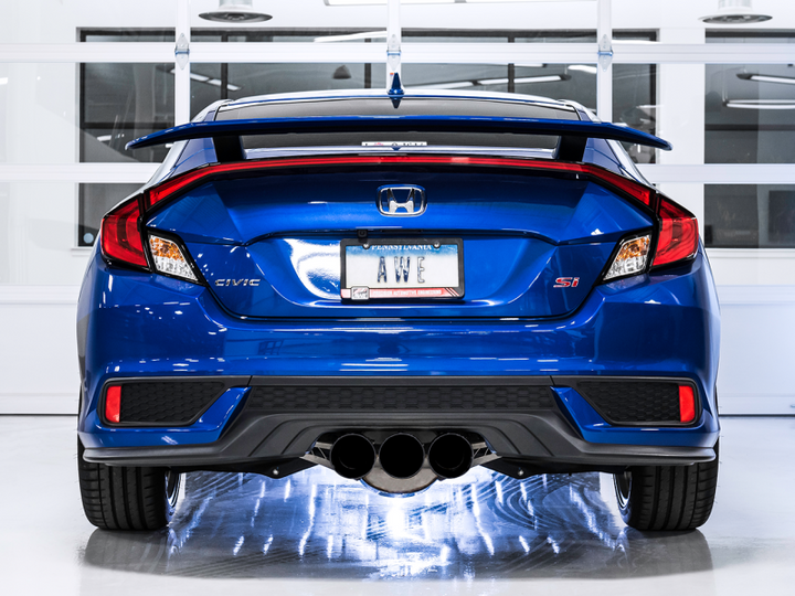 AWE Tuning 2016+ Honda Civic Si Touring Edition Exhaust w/Front Pipe & Triple Diamond Black Tips.