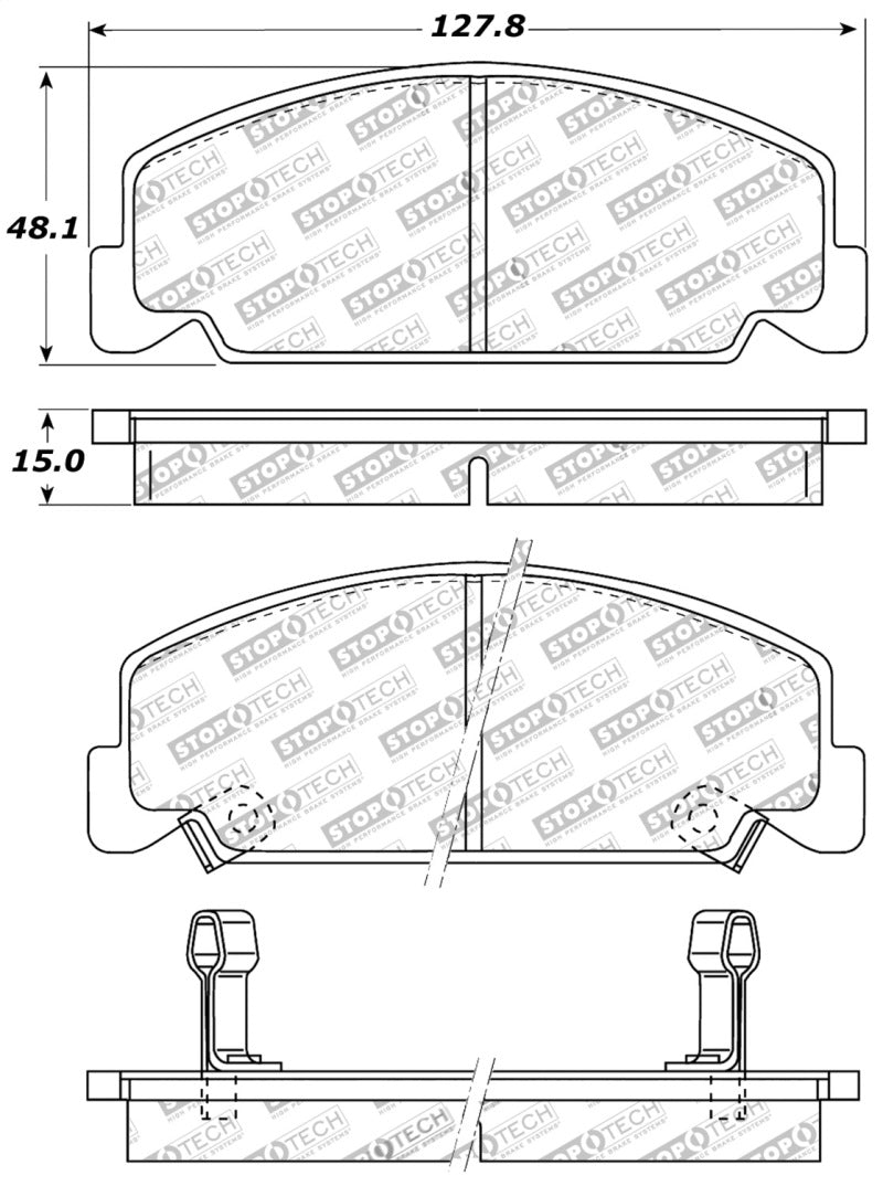 StopTech Performance Front Brake Pads for 93-00 Honda Civic DX with Rear Drum Brakes - OneFastShop
