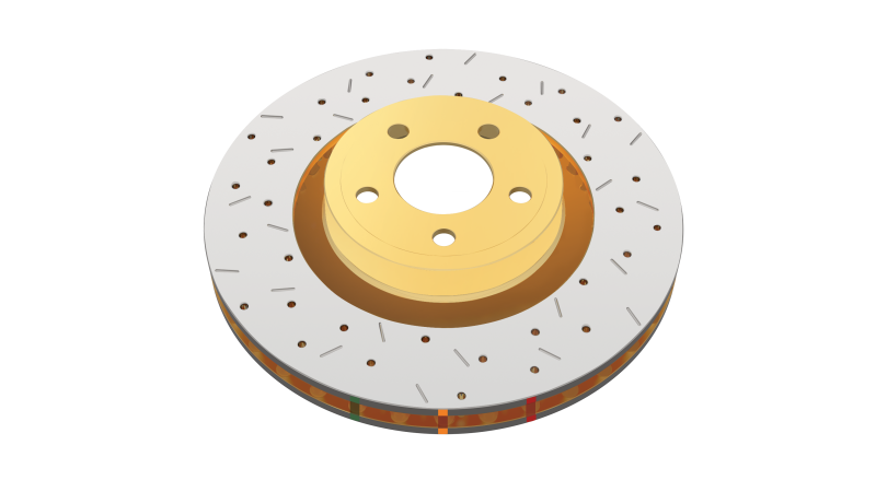 DBA 4000 Series Drilled & Slotted Rear Brake Rotor - Toyota Supra 1993-1998, technical drawing