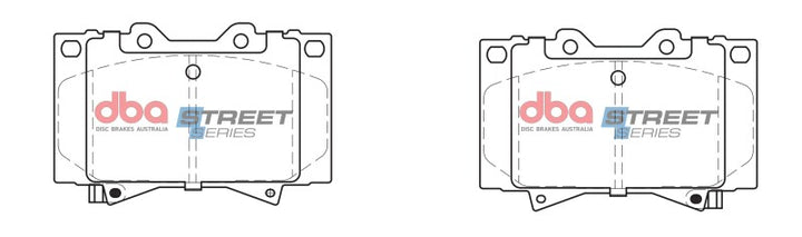 DBA Street Series Front Brake Pads - Lexus LX470 1998-2007, technical drawing