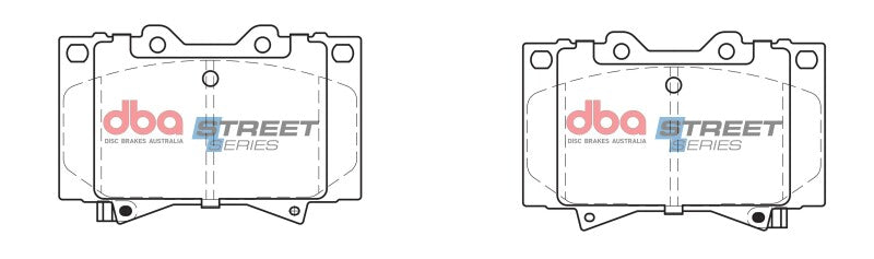 DBA Street Series Front Brake Pads - Lexus LX470 1998-2007, technical drawing