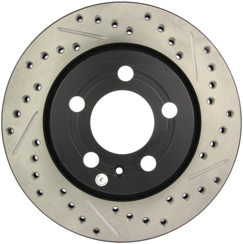 Stoptech Slotted and Drilled Sport Brake Rotor One Piece Direct Replacement Improved Braking Performance - OneFastShop