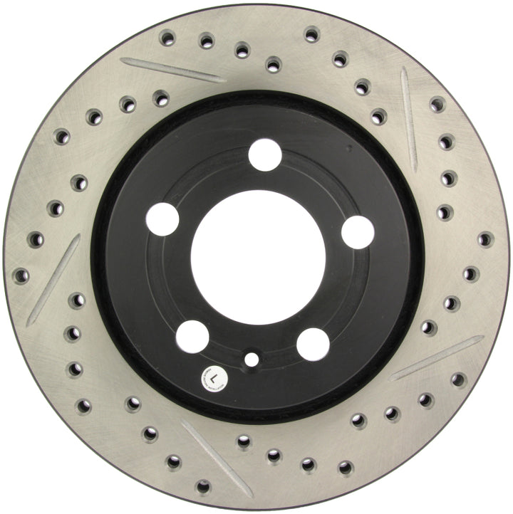 Stoptech Slotted and Drilled Sport Brake Rotor One Piece Direct Replacement Improved Braking Performance - OneFastShop