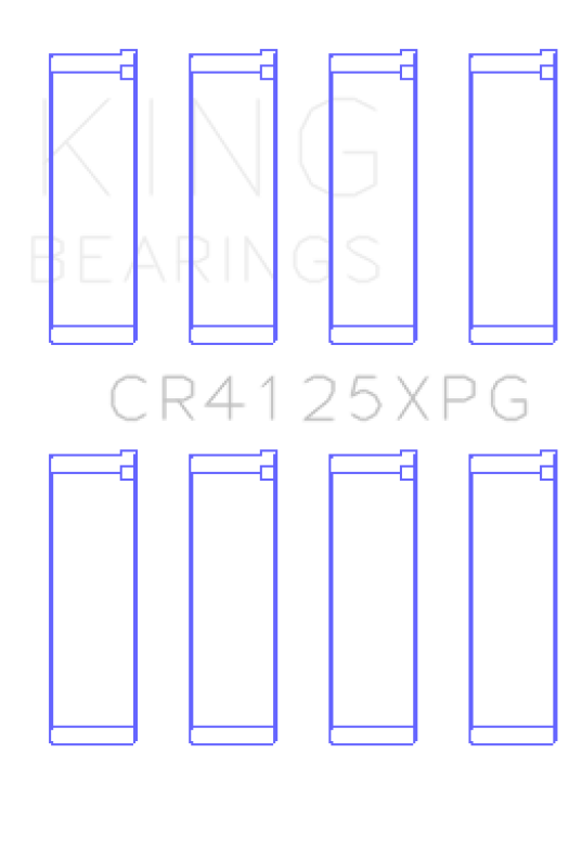 King Engine Bearings Tri-Metal Performance Rod Bearing Set - Size STDX for Subaru EJ20/EJ22/EJ25 (52mm Journal Size)