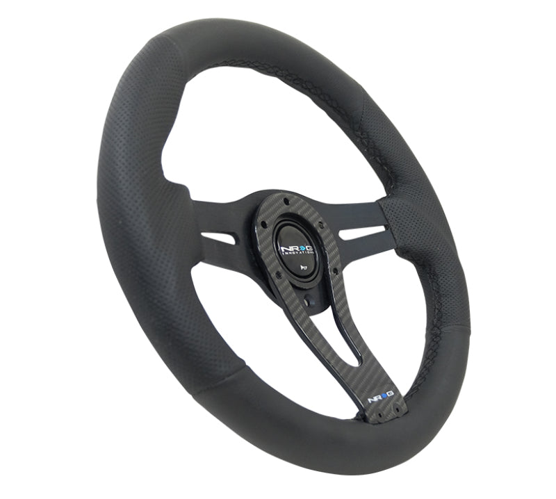 NRG Reinforced Steering Wheel with Carbon Center Spoke - 320mm