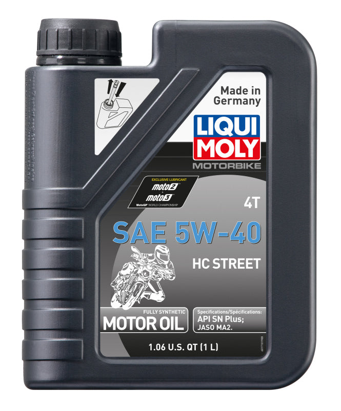 LIQUI MOLY 1L Motorbike 4T SAE 5W40 HC Street Oil for Aprilia, BMW, Ducati, and More - OneFastShop