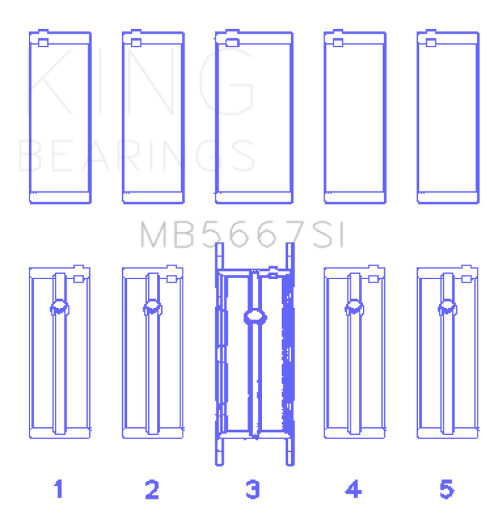 King Engine Bearings Main Bearing Set Silicon Bi-Metal Aluminum Size Plus 0.25mm Fit Mini Cooper 2002-2016 - OneFastShop