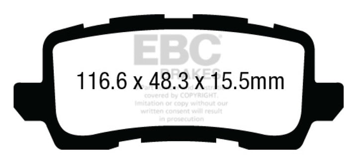 EBC 13+ for Acura RLX 3.5 Greenstuff Rear Brake Pads - OneFastShop