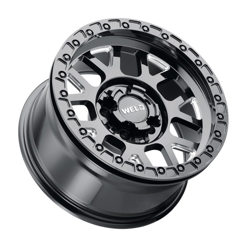 Weld Off-Road W902 17X10 Cinch Beadlock Wheel – 5X127 5X139.7 – ET-24 BS4.50 Gloss Black Milled Black Ring (87.1) - OneFastShop