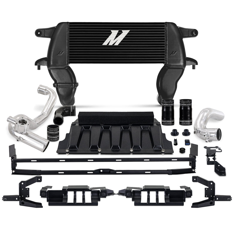 Mishimoto High Mount Intercooler Kit - Ford Bronco 2.3L 2021-2026 - Black Core, Polished Pipes