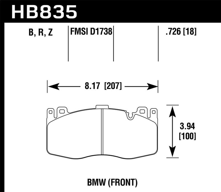 Hawk Performance Ceramic Street Front Brake Pads for 15-19 BMW X6 M - OneFastShop