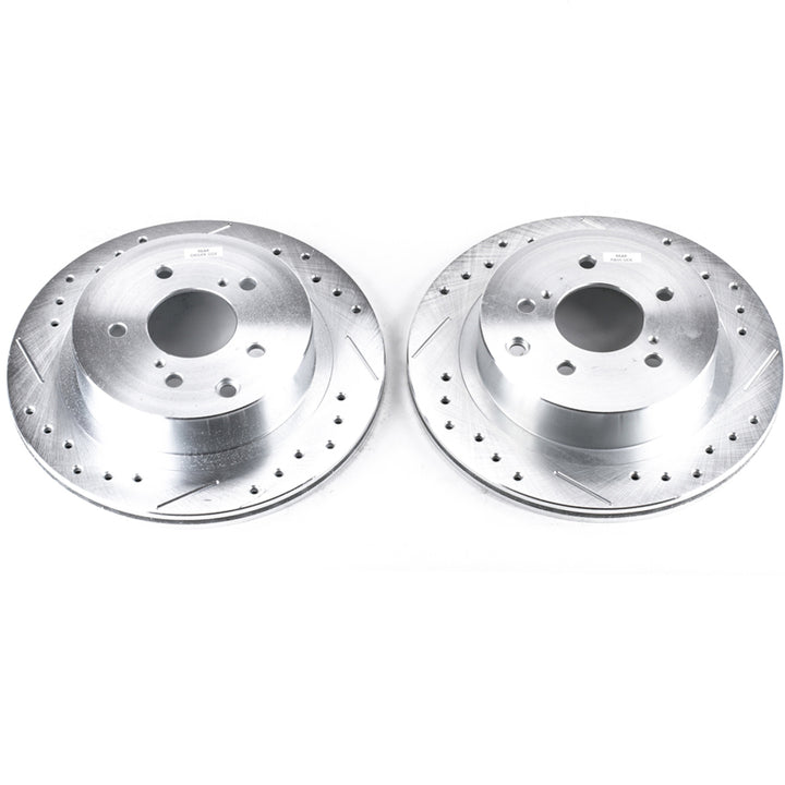 PowerStop Rear Evolution Drilled & Slotted Rotors - Nissan 300ZX 89-96 - OneFastShop