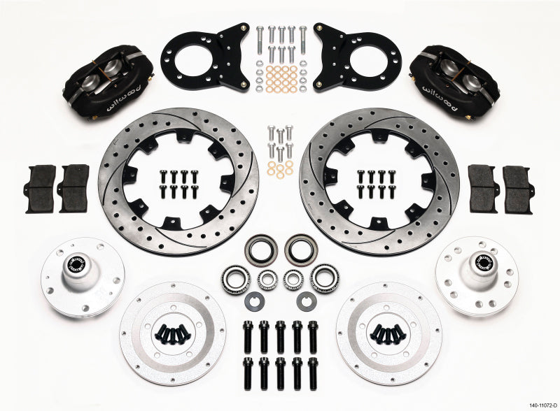 Wilwood Forged Dynalite Front Kit 12.19in Drilled 1965-1969 Mustang Disc & Drum Spindle - OneFastShop