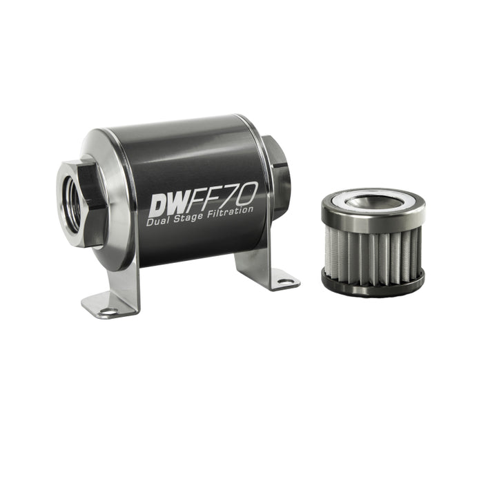 DeatschWerks 10AN 10 Micron Inline Fuel Filter Kit - 70mm