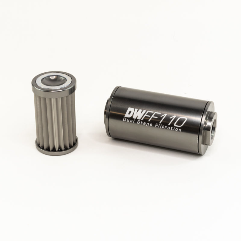 DeatschWerks 10AN 10 Micron Inline Fuel Filter Kit - 110mm (Boxed)