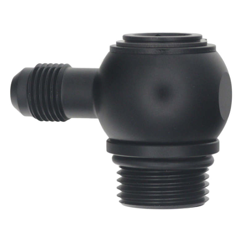 DeatschWerks 10AN ORB Male to 6AN Male Flare 90-Degree Low-Profile Swivel - Matte Black