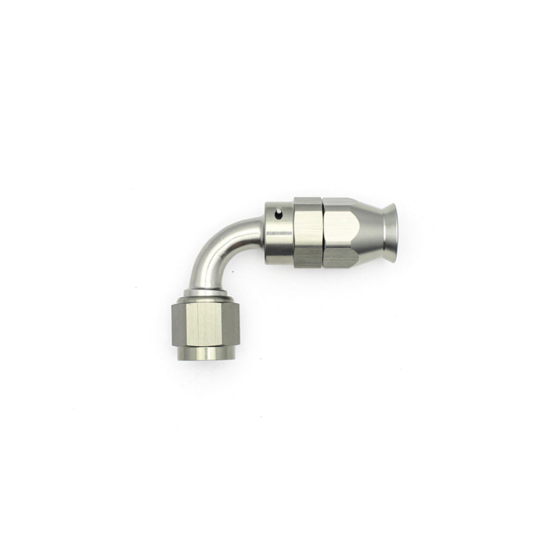 DeatschWerks 6AN Female Swivel 90-Degree PTFE Hose End - Includes Olive Insert