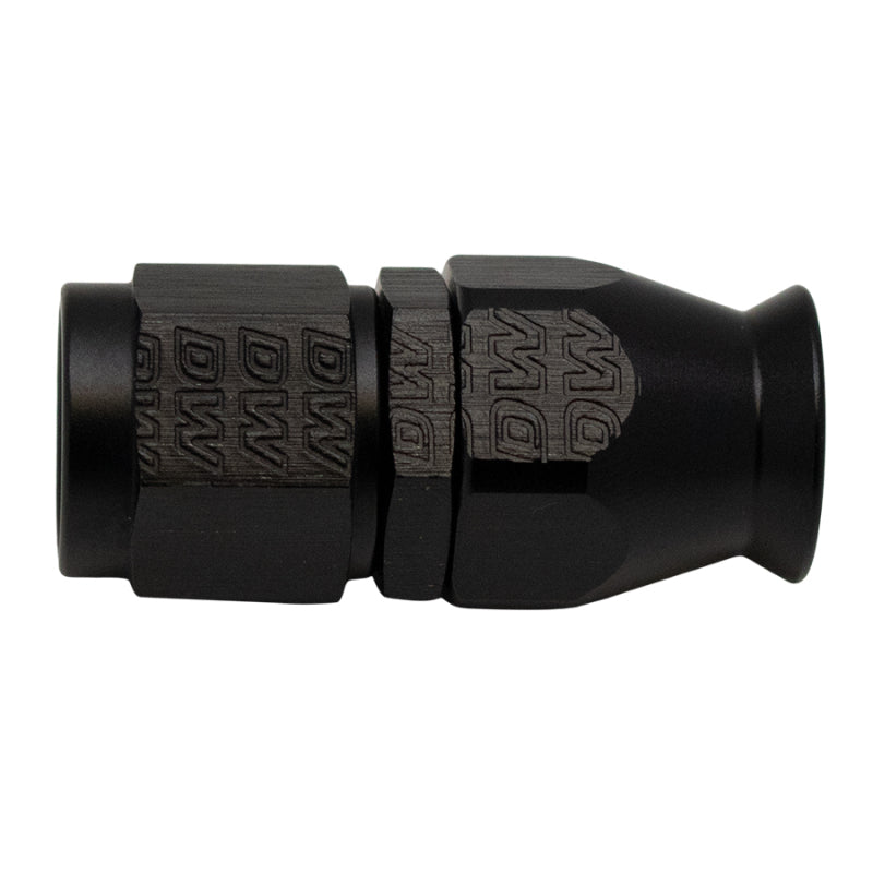 DeatschWerks 6AN Female Swivel Straight PTFE Hose End - Matte Black - Includes Olive Insert