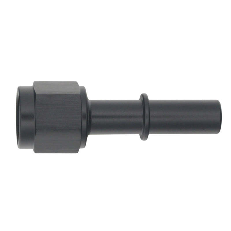 DeatschWerks 6AN Female Swivel to 3/8 in. EFI Quick Disconnect Adapter - Matte Black