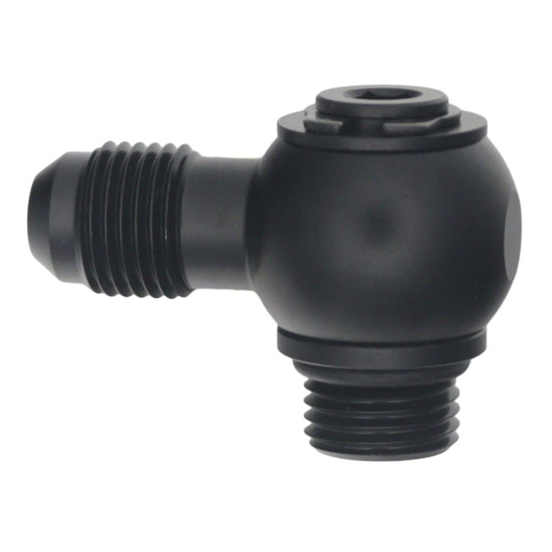 DeatschWerks 6AN ORB Male to 6AN Male Flare 90-Degree Low-Profile Swivel - Matte Black
