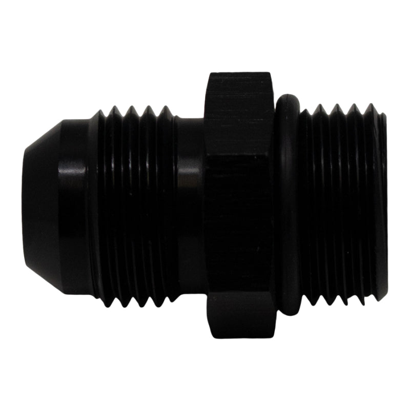 DeatschWerks 8AN ORB Male to 8AN Male Flare Adapter - Matte Black - Includes O-Ring