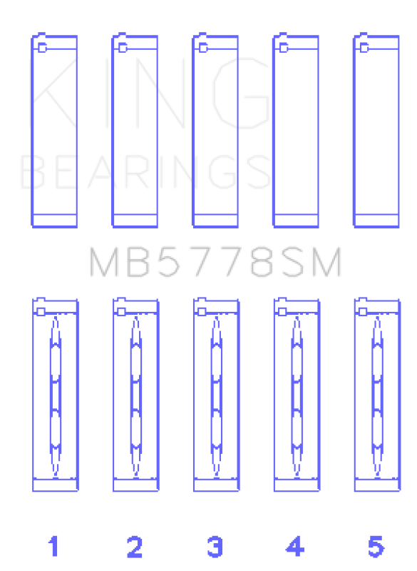 King Engine Bearings Main Bearing Set Size 0.25 Oversized for Audi/VW 1.8/2.0 TSI/TFSI Compatibility