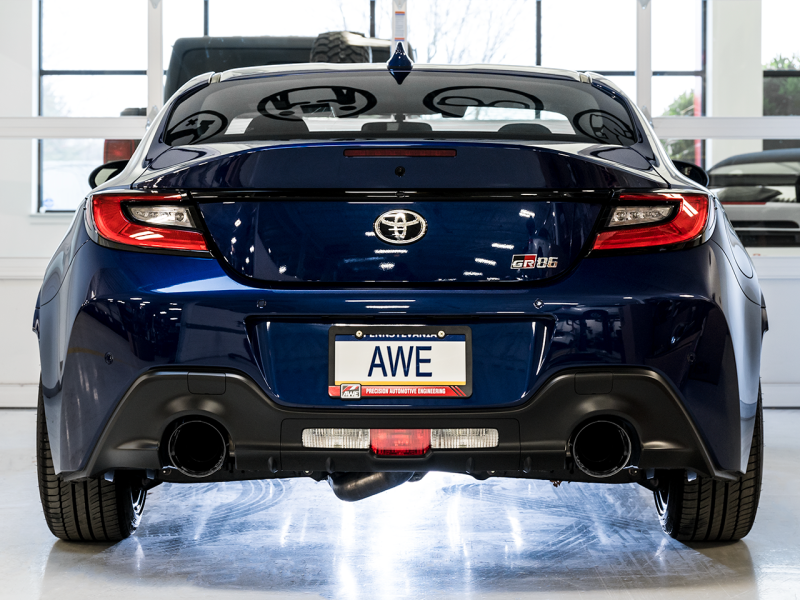 AWE Subaru BRZ/ Toyota GR86/ Toyota 86 Touring Edition Cat-Back Exhaust- Diamond Black Tips.