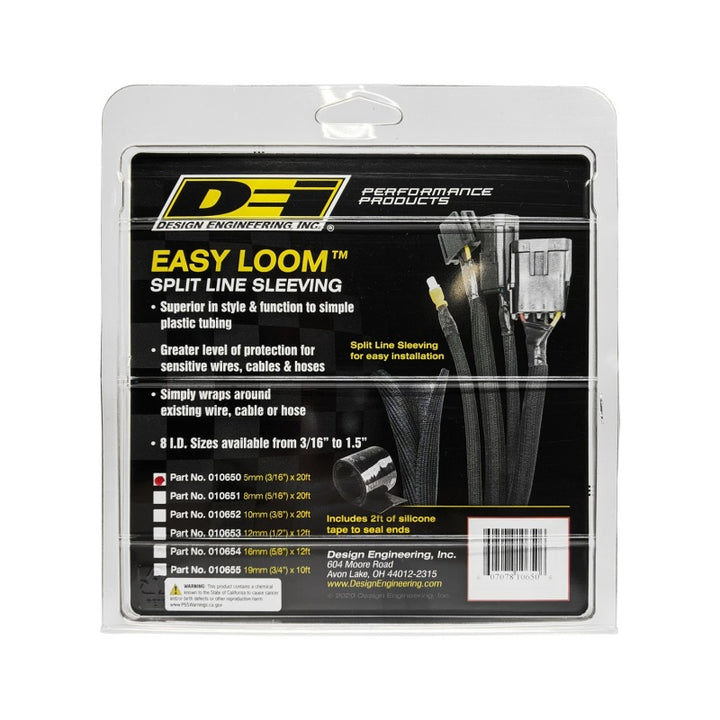 DEI Easy Loom Split Wire Sleeve - Universal, 3/16 in (5mm) ID x 20 ft - Black, view 4