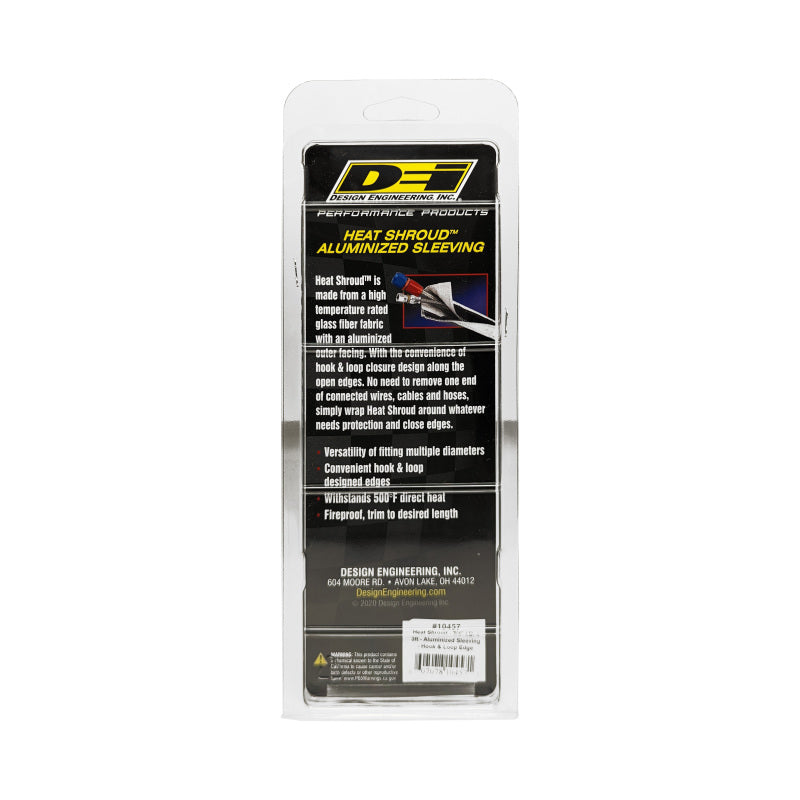 DEI Heat Shroud - 3/4in I.D. x 3ft - Aluminized (Hook-and-Loop Edge), view 5