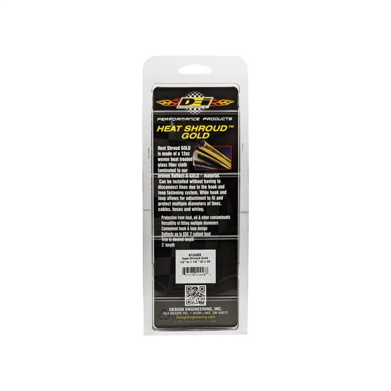 DEI Heat Shroud GOLD - 0.5in to 1.25in I.D. x 3ft - Reflective Line Sleeving, view 3