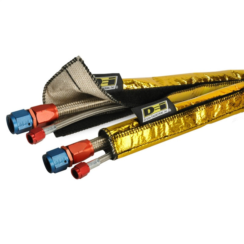 DEI Heat Shroud GOLD - 0.5in to 1.25in I.D. x 3ft - Reflective Line Sleeving, view 5