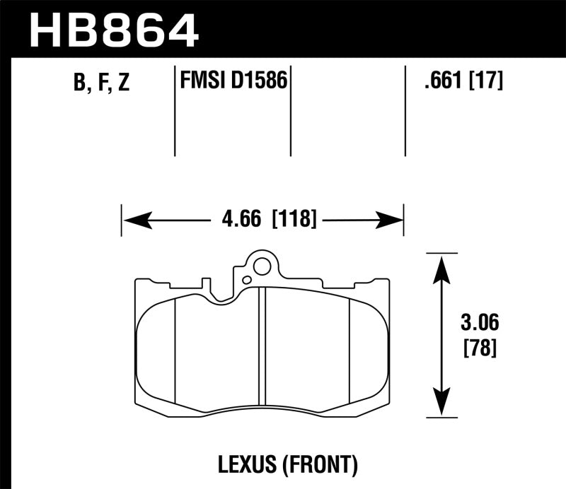 Hawk Performance HPS Street Front Brake Pads for 13-17 Lexus GS350/GS350 F Sport and 12-17 Lexus IS350 - OneFastShop