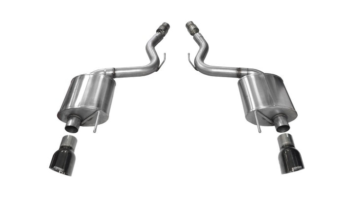Corsa Axle Back Exhaust 5.0 3in Black Dual Tips for Ford Mustang GT 2015-2017